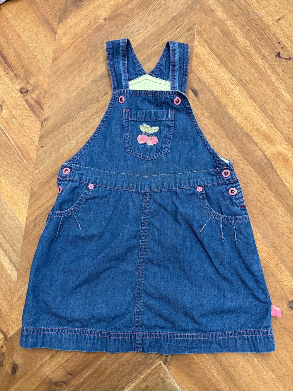 Vintage Toddler Denim Dress Jumper Embroidered 24 Months 100% Cotton